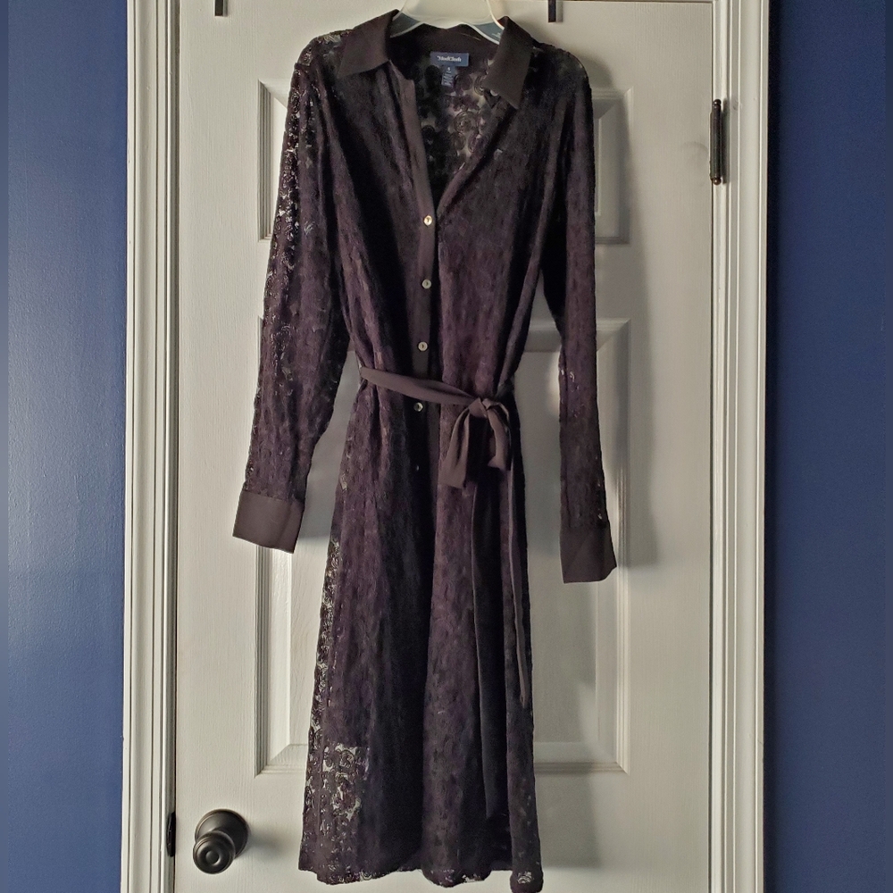 Modcloth button front black midi dress